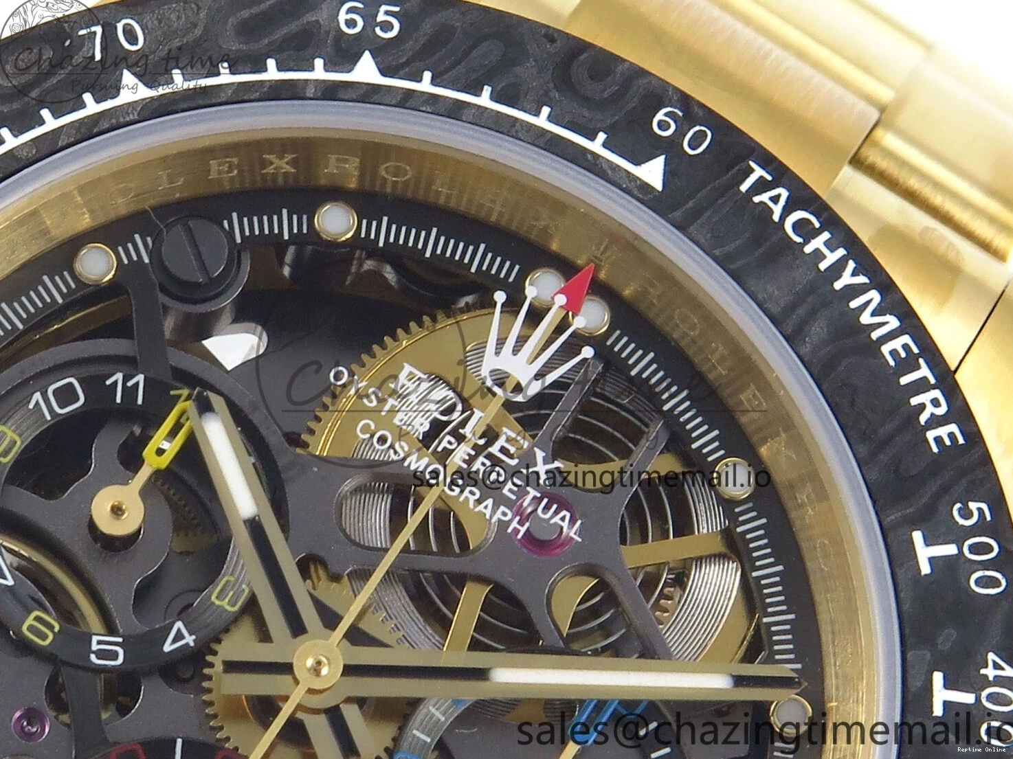 0409 Daytona Artisans Skeleton YG ADGF Best Edition Skeleton Dial on YG Oyster Bracelet SA FlexibleFit 754